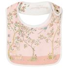 Baby Girls Pink & Ivory In Bloom Bib, 1, hi-res